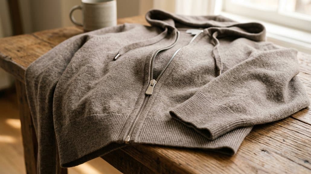 Chanyarn Damen 100% Merino Wolle Reißverschluss Hoodie 4 100 australischer Merino-Hoodie