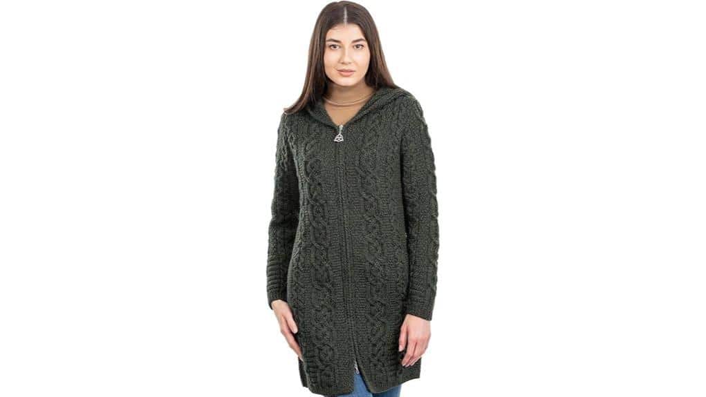 SAOL 100% Merino Wolle Aran Irische Strickjacke 2 100 Merino irische Aran-Strickjacke