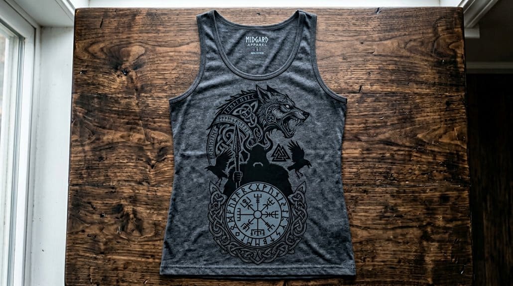 Feriswolf Odins Tod Nordischer Kompass Odin Wotan Fenris Damen Tank Top 4 100 ringgesponnenes Baumwoll-Tanktop