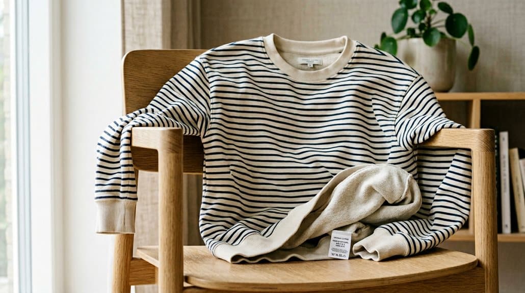 Marc O'Polo Denim Damen Bio-Baumwolle Gestreiftes Sweatshirt 3 lässig vielseitig zeitlos geschichtetes Styling