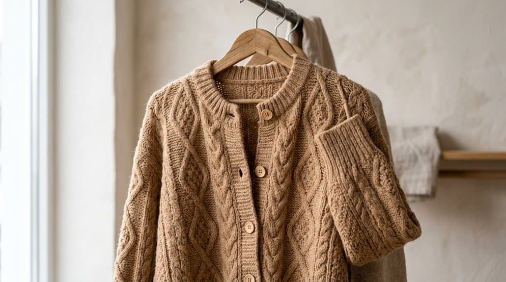 Store Damenstrickjacke Damen Langarm Gestrickter Winterpullover 4 maschinenwaschbarer Polyester-Cardigan Vielseitigkeit