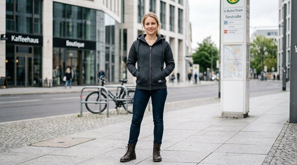 SONS of ODIN Valknut Viking Marke Walhalla Damen-Jacke mit Kapuze und Reißverschluss 3 subtile wikinger-inspirierte Alltagsjacke