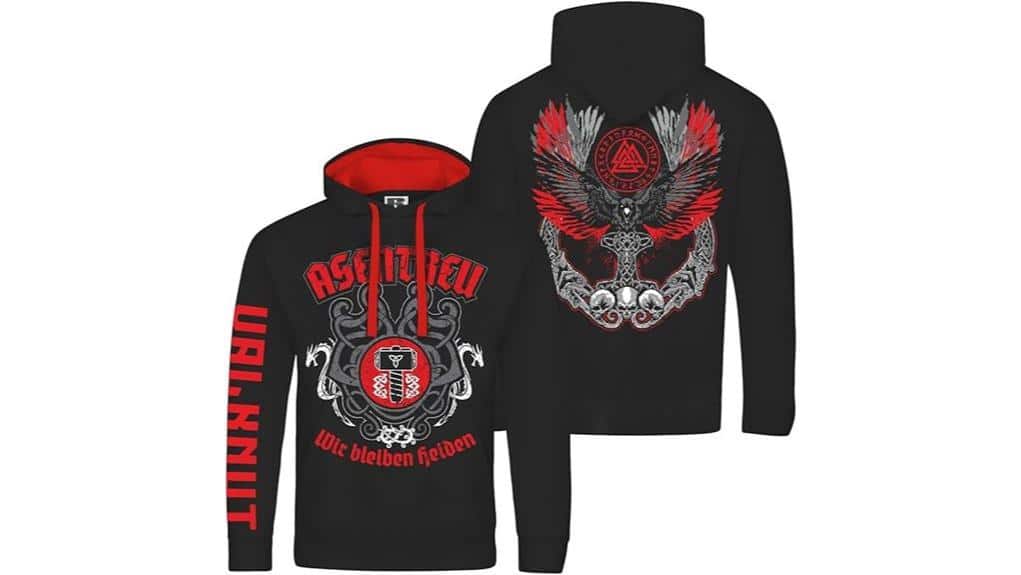 Herren Hoodie Asentreu Wikinger Walhalla Odin Motive Thors Hammer Skal 2 Viking Odin Walküre Hammer Hoodie