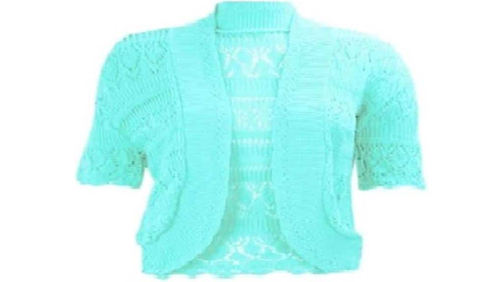 Damen Häkel-Strick-Bolero Kurze Kappe Ärmel 2 Damen Häkel-Strick-Bolero Kurzarm