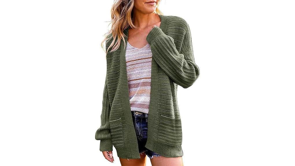 Strickjacken für Frauen Lange Strickjacke mit Knöpfen 2 Damen-Longstrickjacke mit Knöpfen