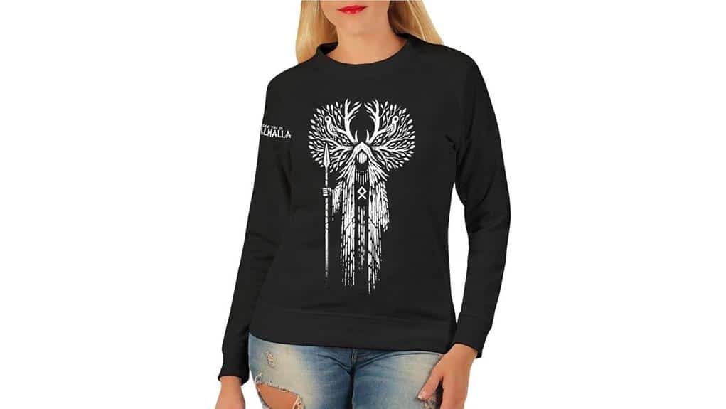 Damen-Pullover-Sweatshirt Othala und Odin Schildmaid 2 Damen Othala Odin Schildmaid Sweatshirt
