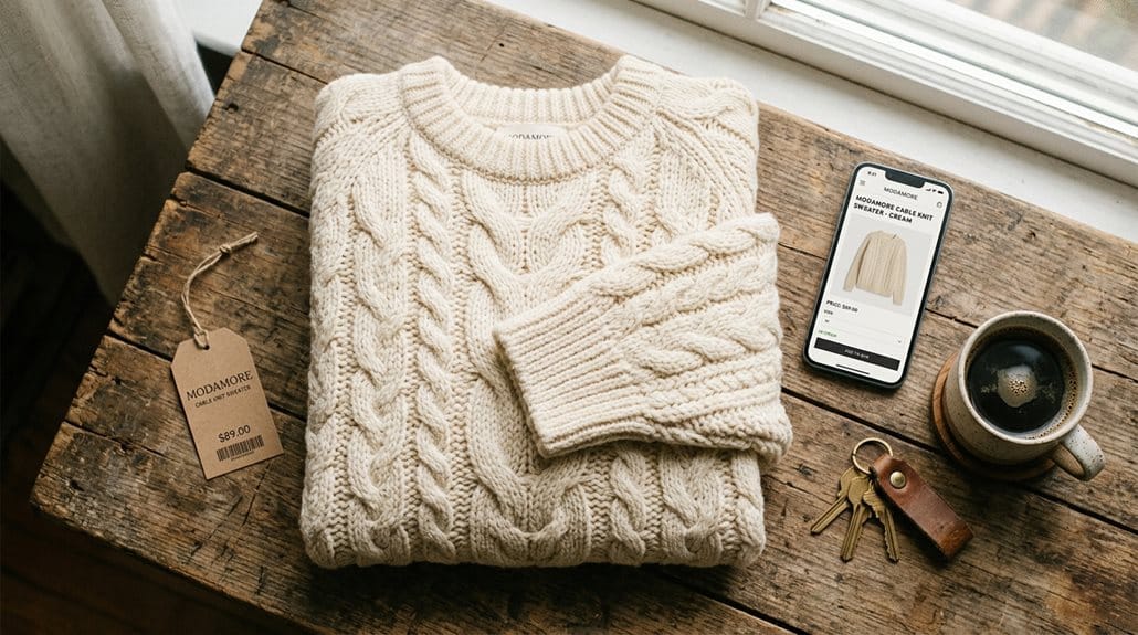 Modamore Gemütlicher Dicker Zopfmuster-Pullover 3 lässige vielseitige neutrale Layer-Strickwaren