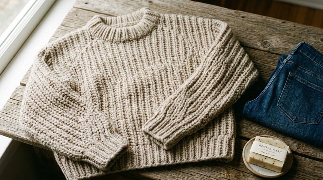 Tomwell Damen Grob Gestrickter Langarm Pullover 3 Weites Oberteil enge Hosen