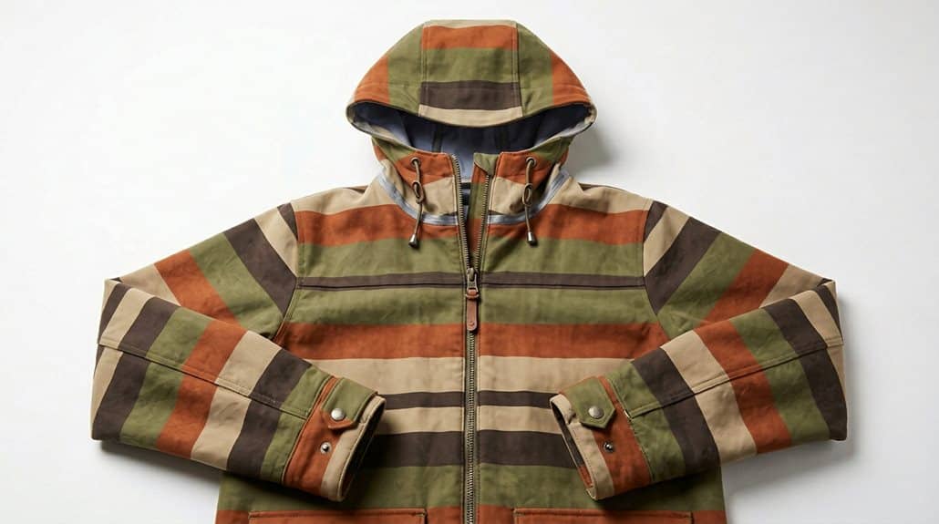 Derbe Damen-Regenmantel Travel Friese Fisher Gestreift 4 recyceltes Polyester, Bio-Baumwolle, Handwerkskunst