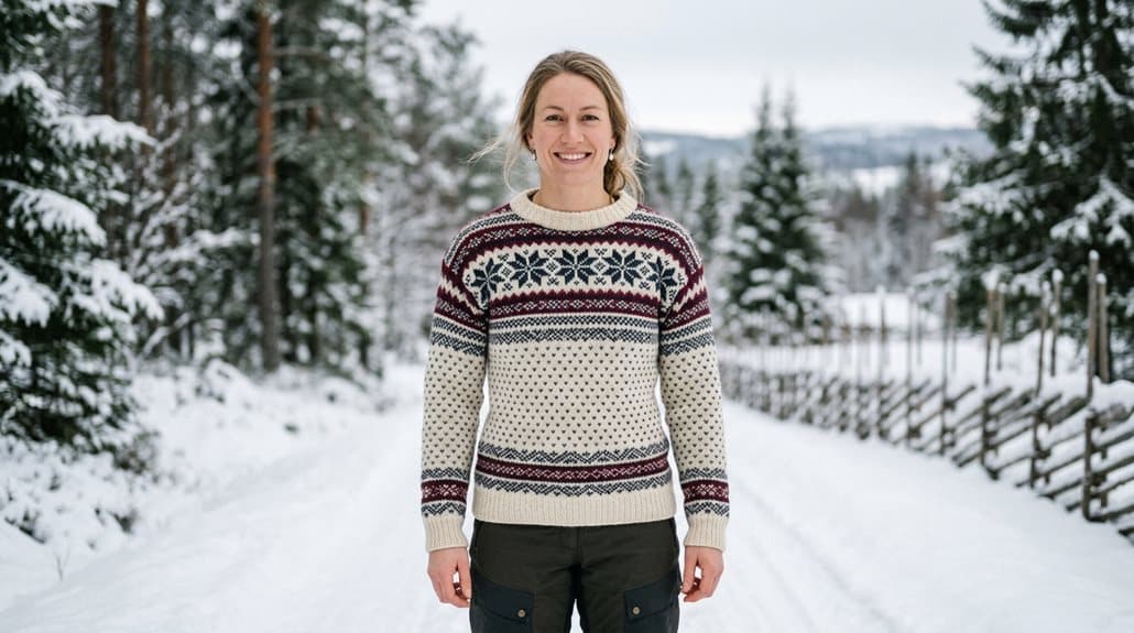 Norwegischer Damen-Pullover 3 dezent gemusterter Alltagsgeschenk-Pullover