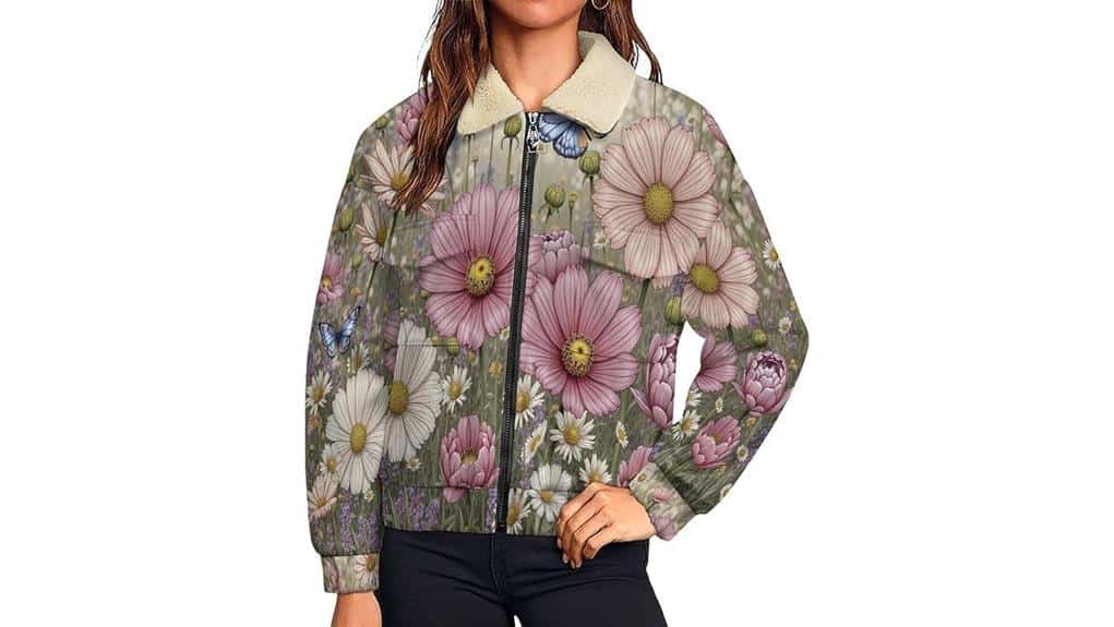 Teddy-Jacke Damen Winter Aquarell Garten 2 Teddyjacke Damen Winter Garten