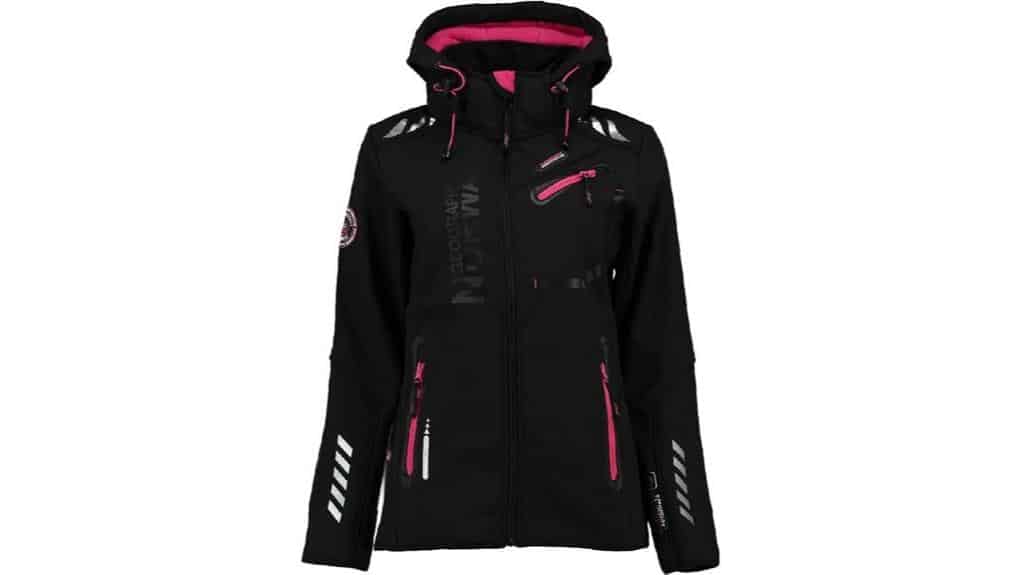 Geographical Norway Damen-Softshell-Jacke mit Kapuze 2 Damen geografischer Norwegen Kapuzen-Softshell